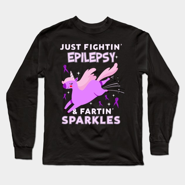 epilepsy funny unicorn farting sparkles Long Sleeve T-Shirt by TeesCircle